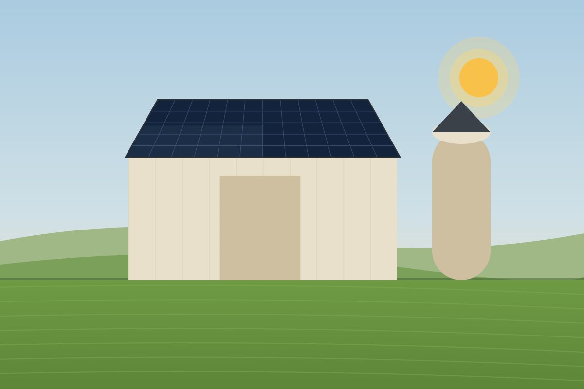 Solar panels on grain stores & crop barns