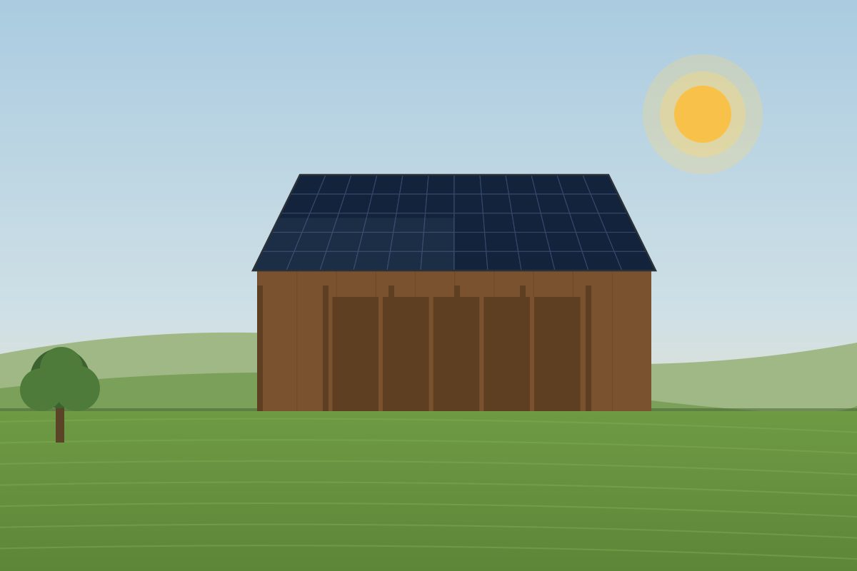Solar panels on livestock & cattle barns